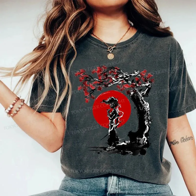 Tokyo-Tiger Afro Under The Sun Washed T-Shirt