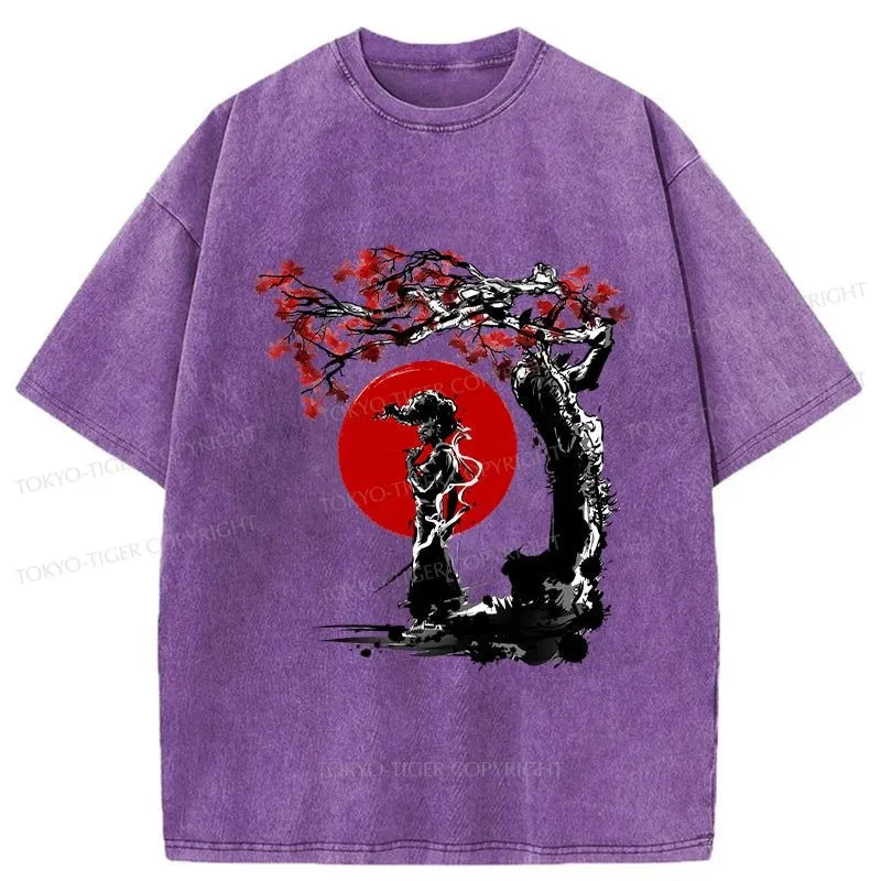 Tokyo-Tiger Afro Under The Sun Washed T-Shirt