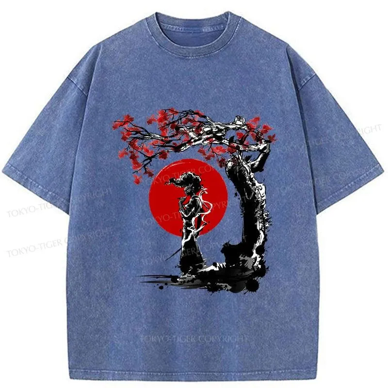Tokyo-Tiger Afro Under The Sun Washed T-Shirt