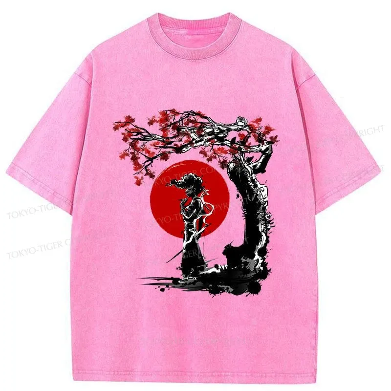 Tokyo-Tiger Afro Under The Sun Washed T-Shirt