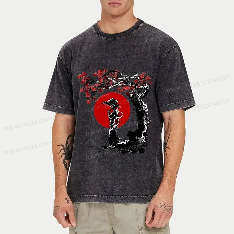 Tokyo-Tiger Afro Under The Sun Washed T-Shirt