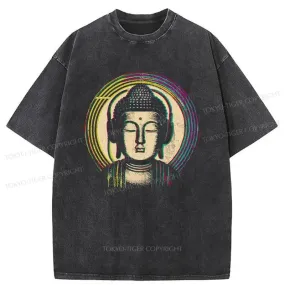 Tokyo-Tiger Buddha With Headphones Washed T-Shirt