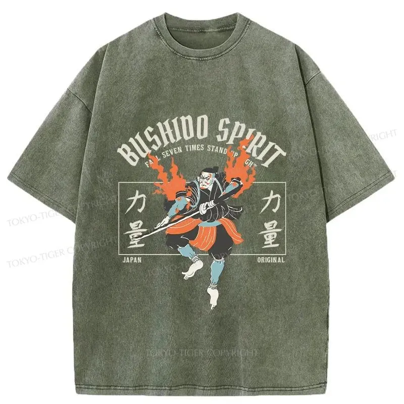 Tokyo-Tiger Bushido Spirit Japanese Washed T-Shirt