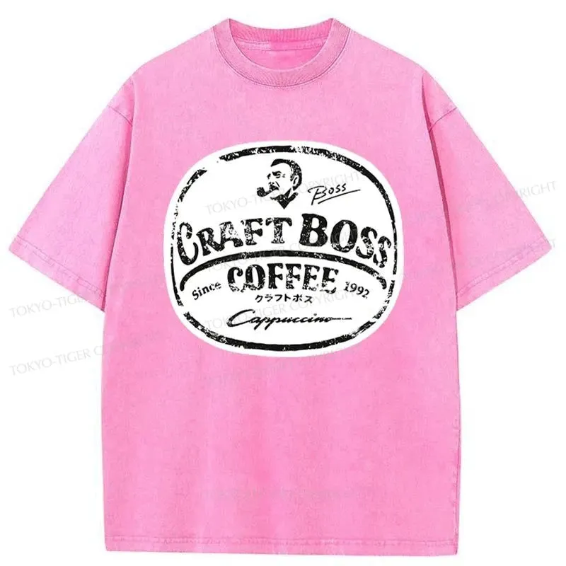 Tokyo-Tiger Coffee Japanese Craft Boss Washed T-Shirt