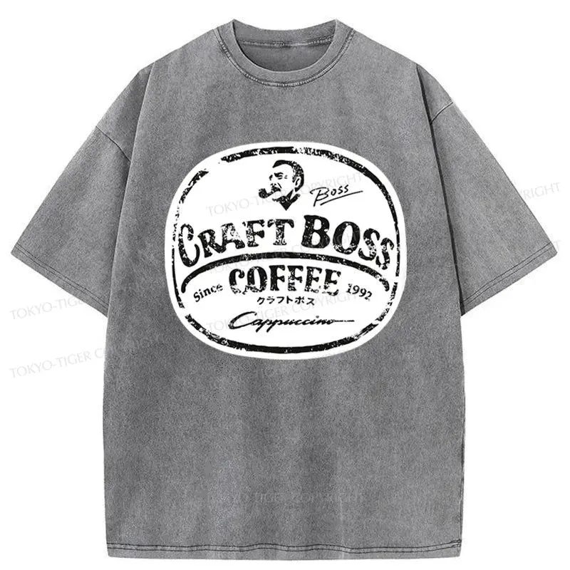 Tokyo-Tiger Coffee Japanese Craft Boss Washed T-Shirt