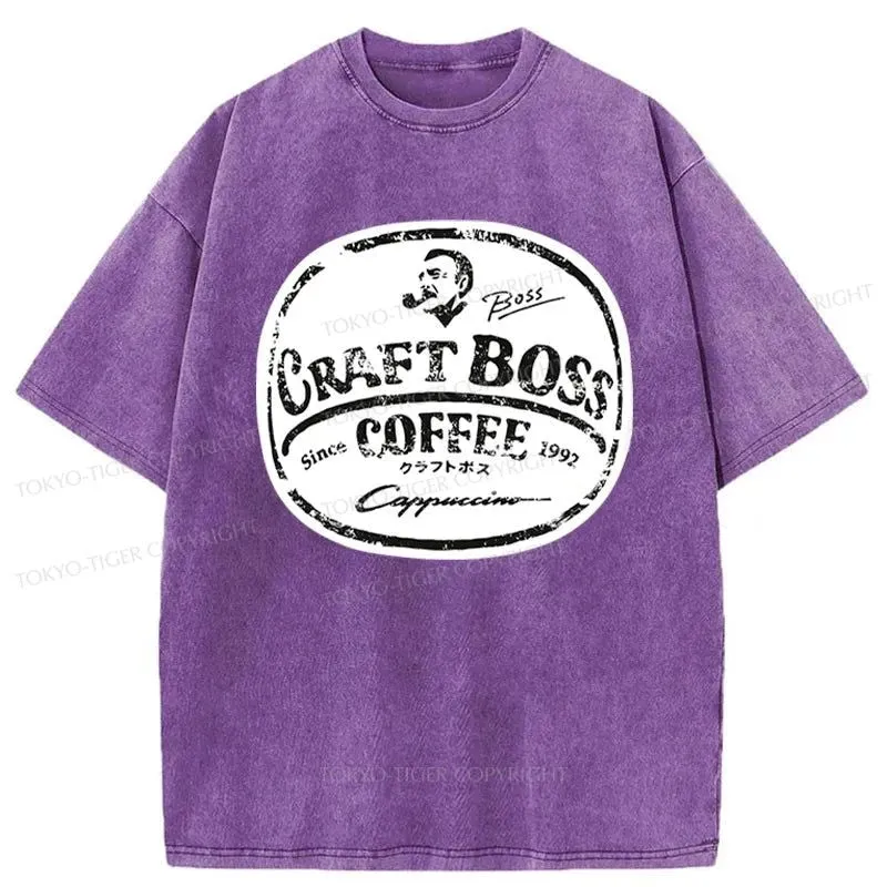 Tokyo-Tiger Coffee Japanese Craft Boss Washed T-Shirt