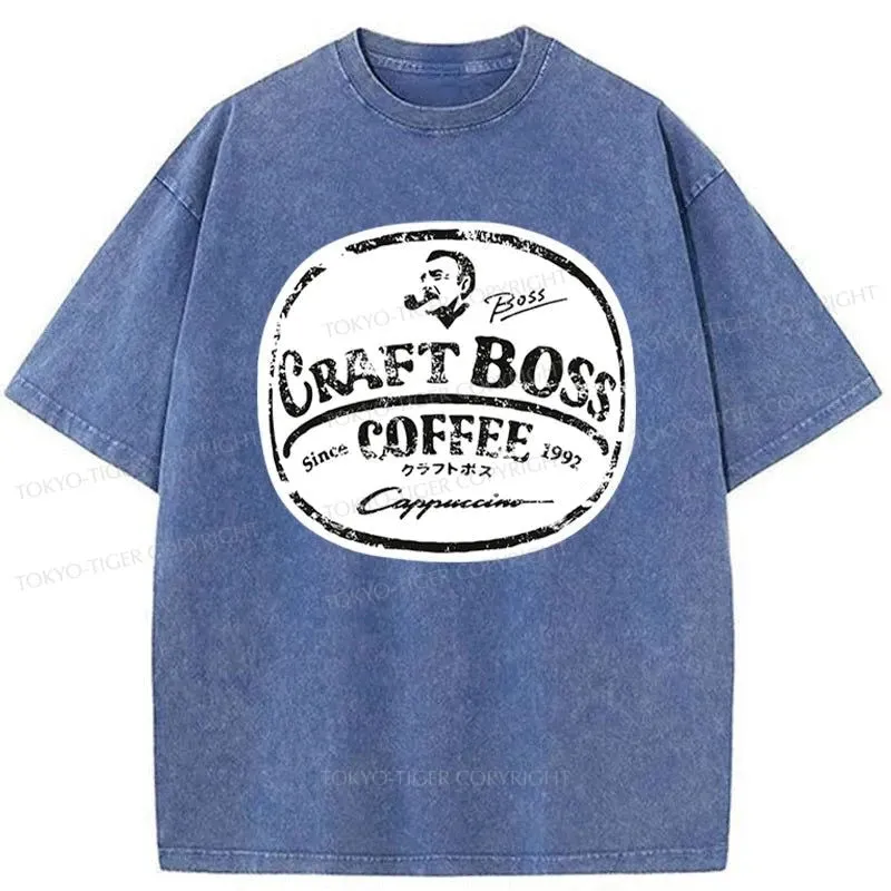 Tokyo-Tiger Coffee Japanese Craft Boss Washed T-Shirt