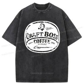 Tokyo-Tiger Coffee Japanese Craft Boss Washed T-Shirt