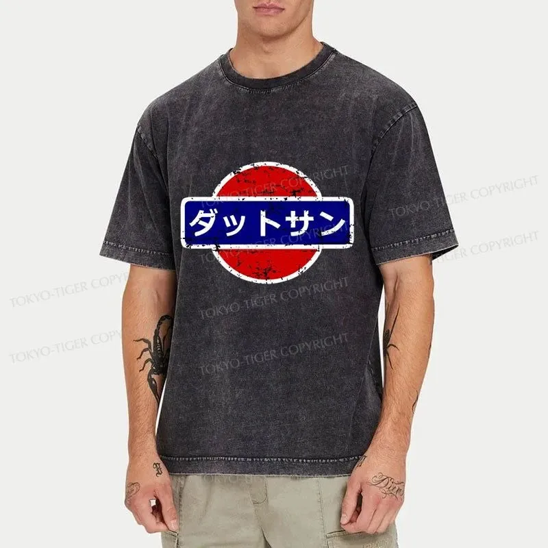 Tokyo-Tiger Datsun Vintage Japanese Car Washed T-Shirt