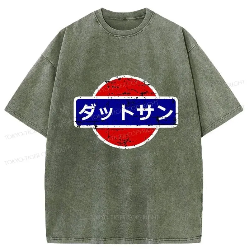 Tokyo-Tiger Datsun Vintage Japanese Car Washed T-Shirt