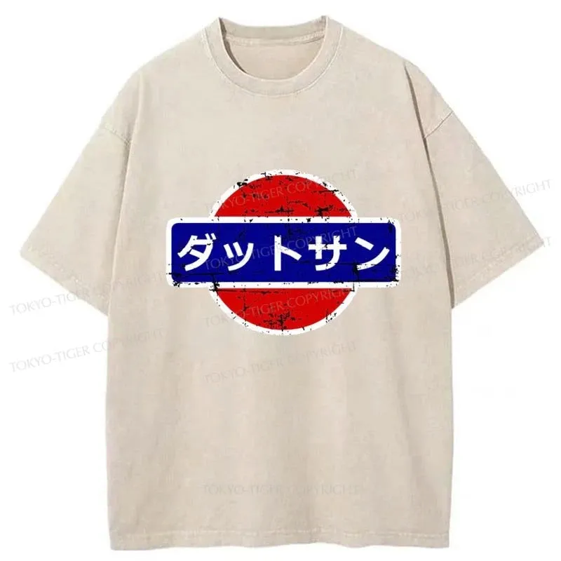 Tokyo-Tiger Datsun Vintage Japanese Car Washed T-Shirt