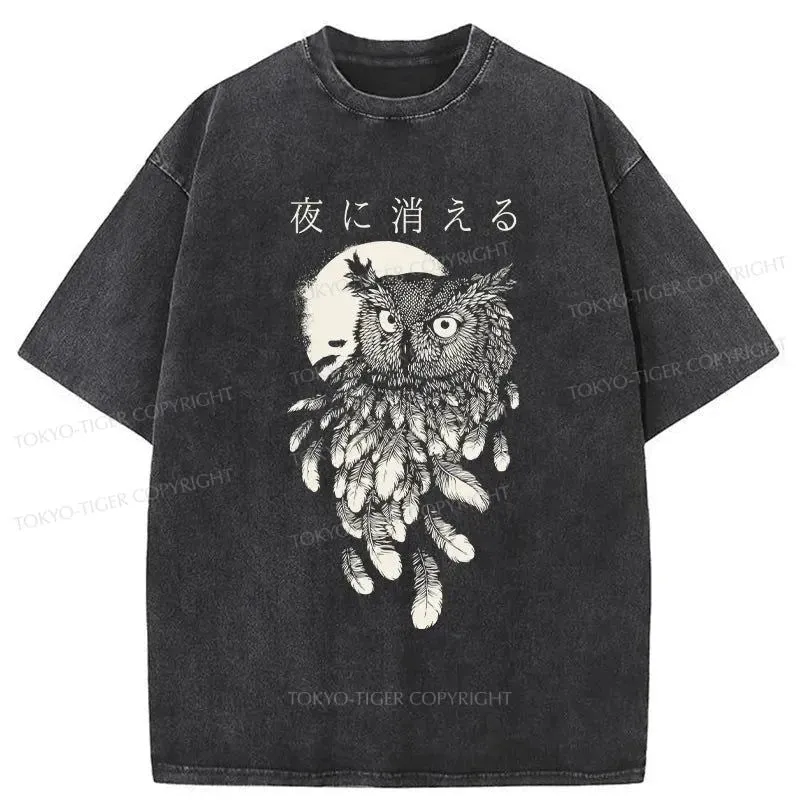 Tokyo-Tiger Disappear At Night Owl Washed T-Shirt