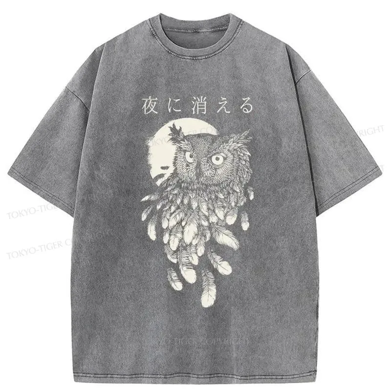 Tokyo-Tiger Disappear At Night Owl Washed T-Shirt