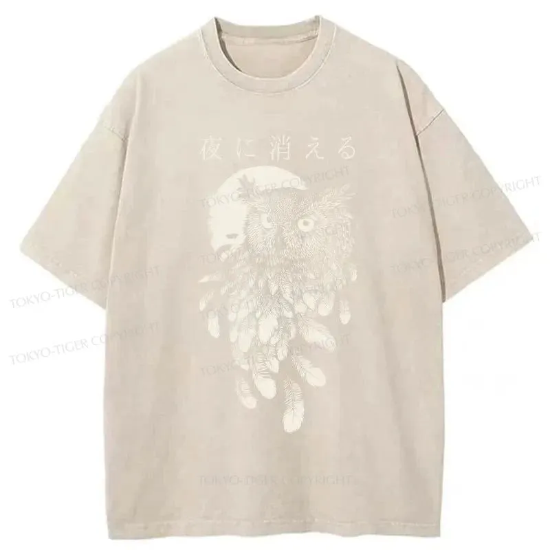 Tokyo-Tiger Disappear At Night Owl Washed T-Shirt