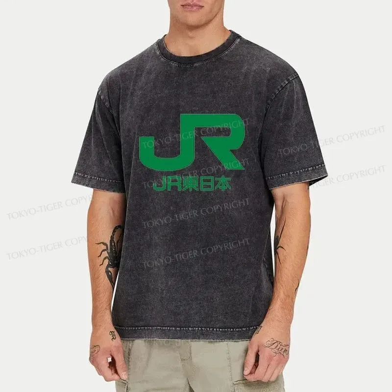 Tokyo-Tiger East Japan Railway Company Washed T-Shirt