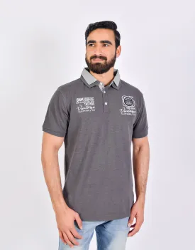 TRD Men's Vintage Embroidered Polo Shirt-Charcoal