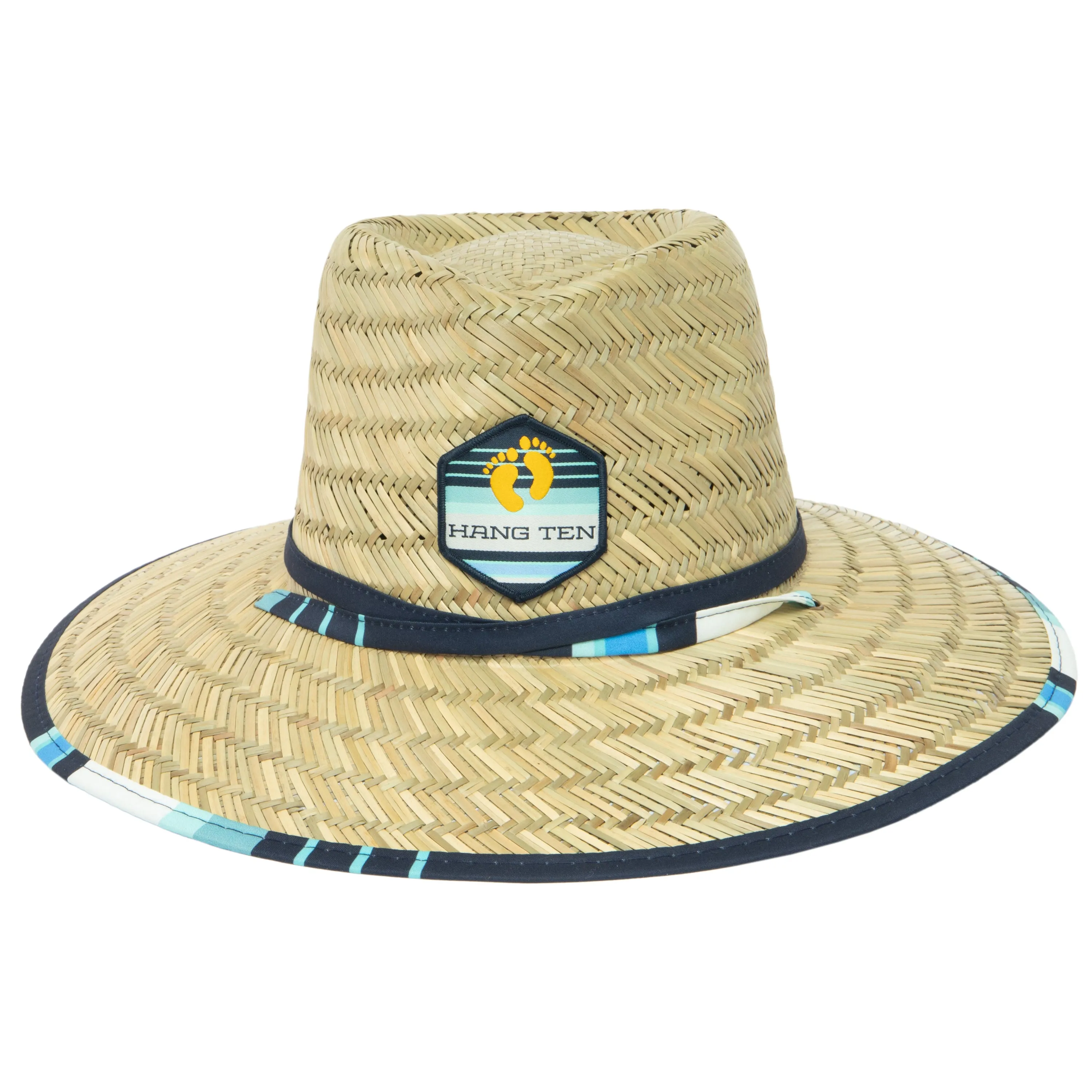 Tubular- Lifeguard Hat with Navy Striped Under Brim Print by Hang Ten