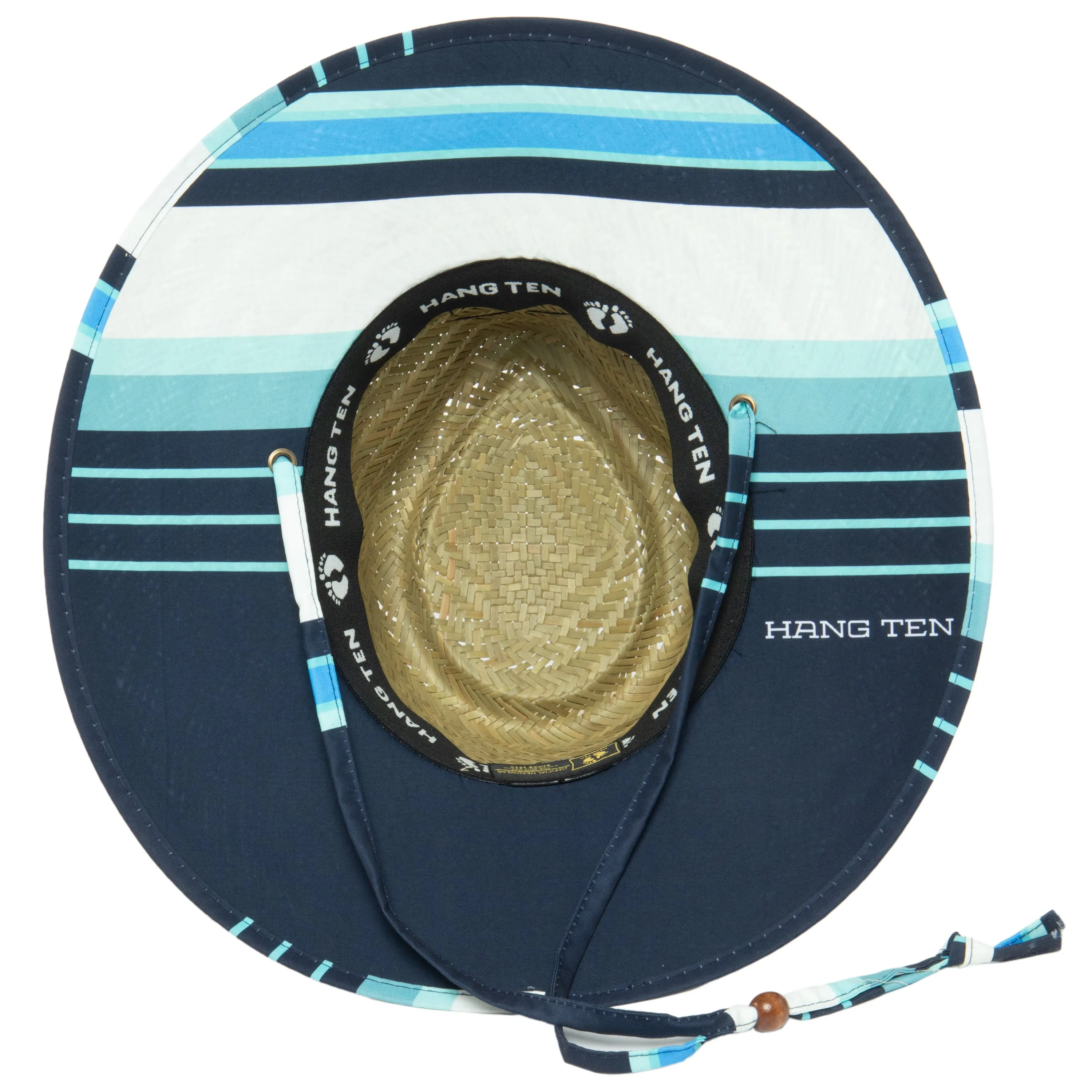 Tubular- Lifeguard Hat with Navy Striped Under Brim Print by Hang Ten