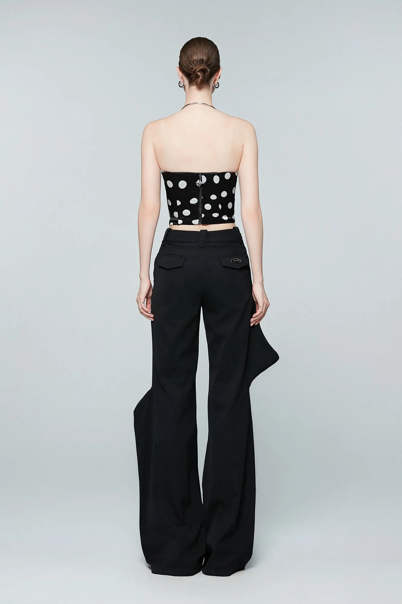 Twisted polka dot Whirlpool shaped bra top
