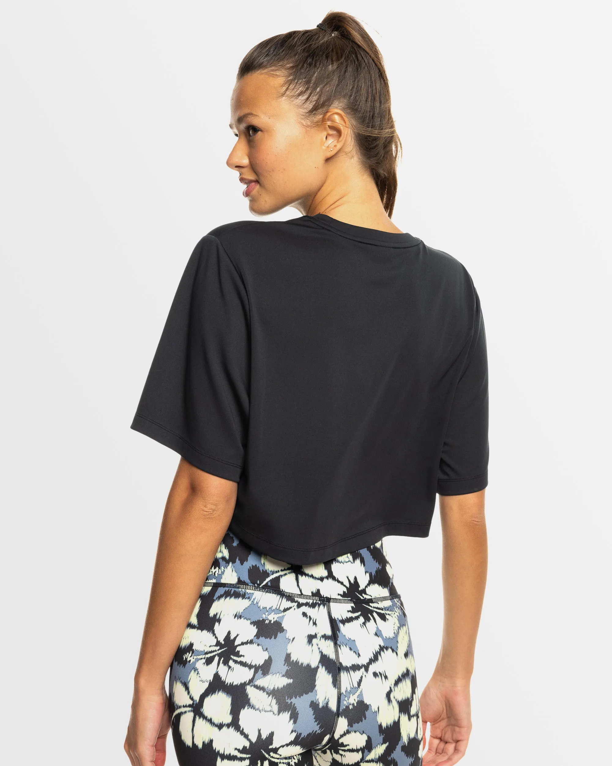 Womens Beach Bound Short Sleeves Cropped T-Shirt