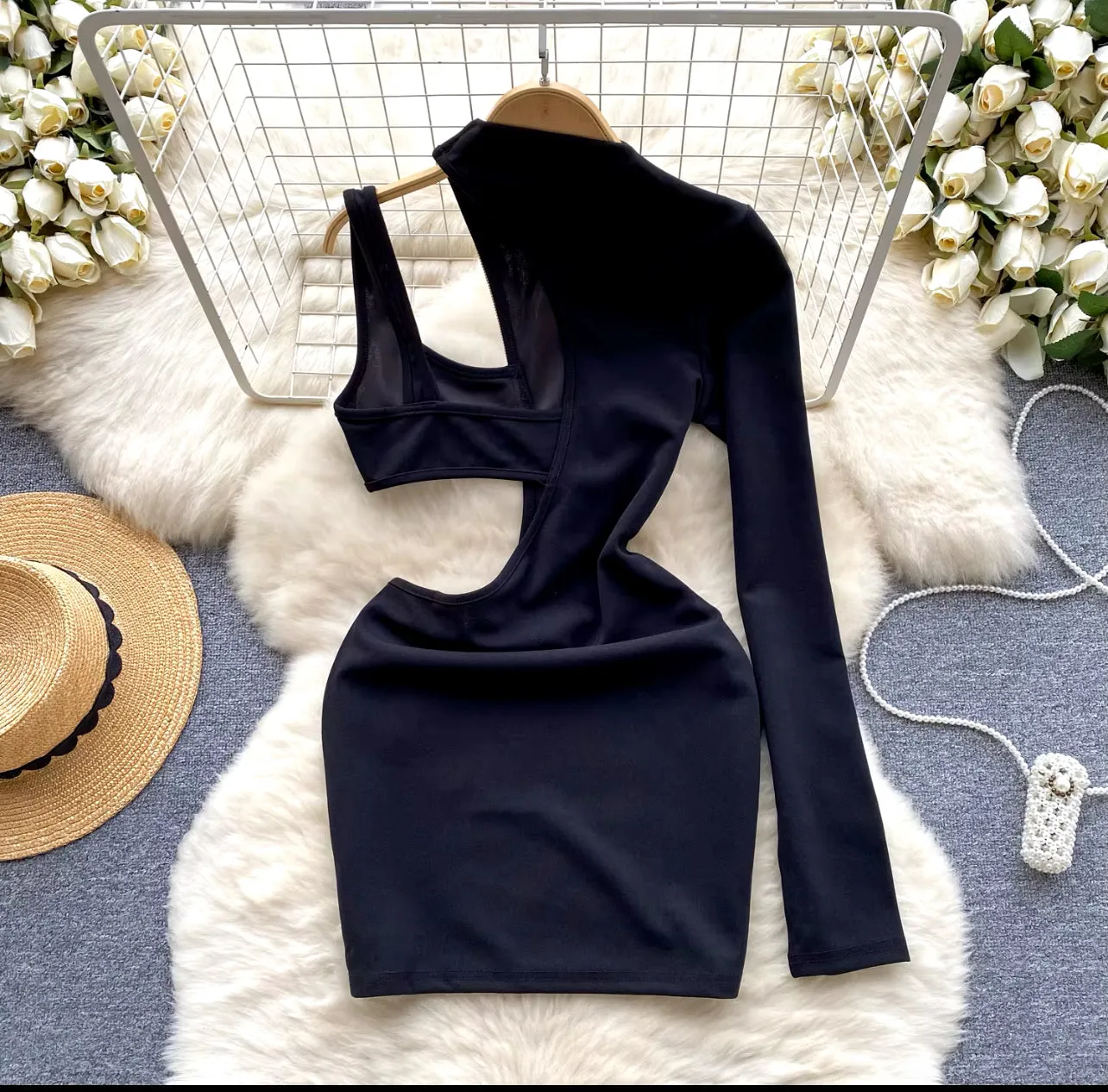 “Yala” One Sleeve Bodycon Dress